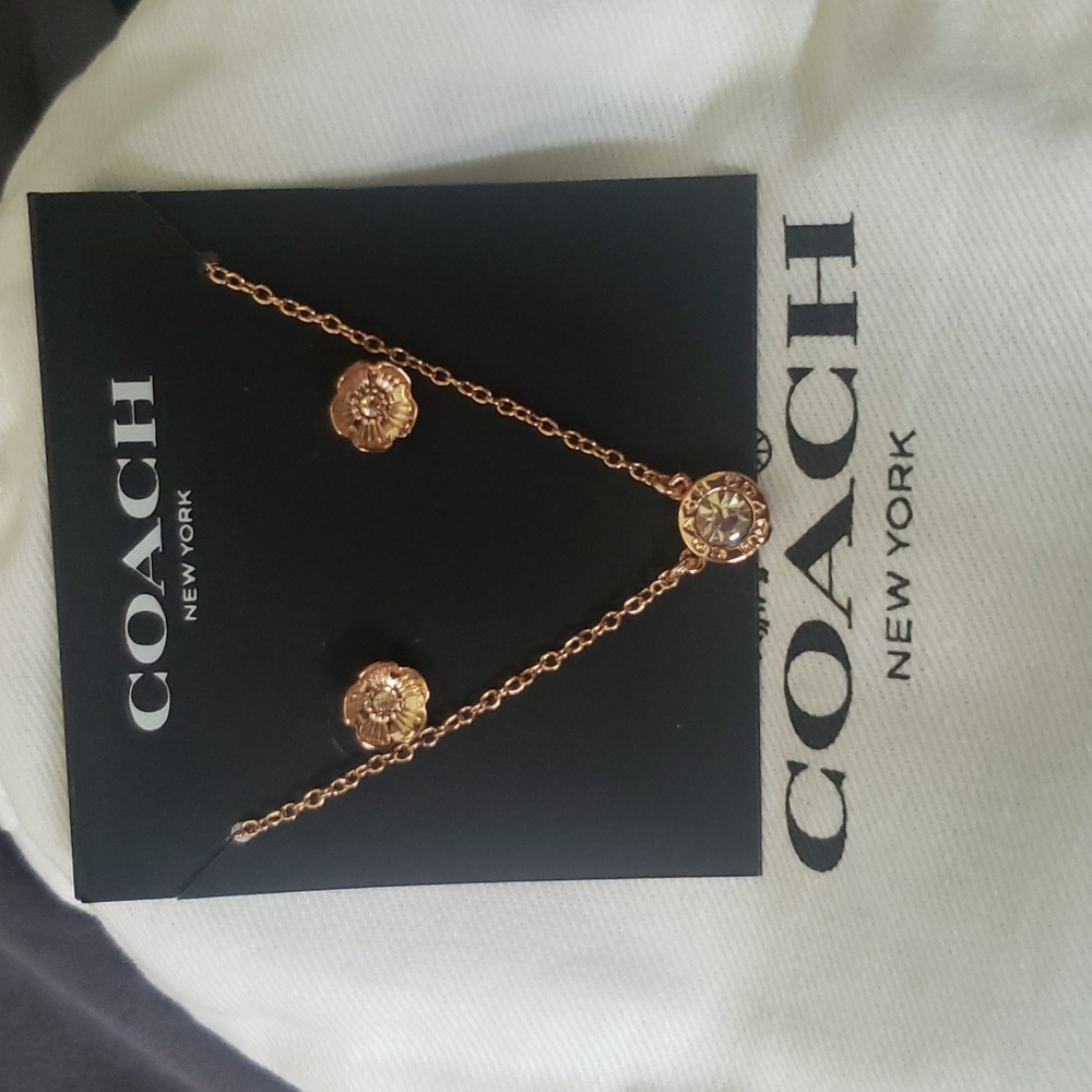 Coach earrings and necklace